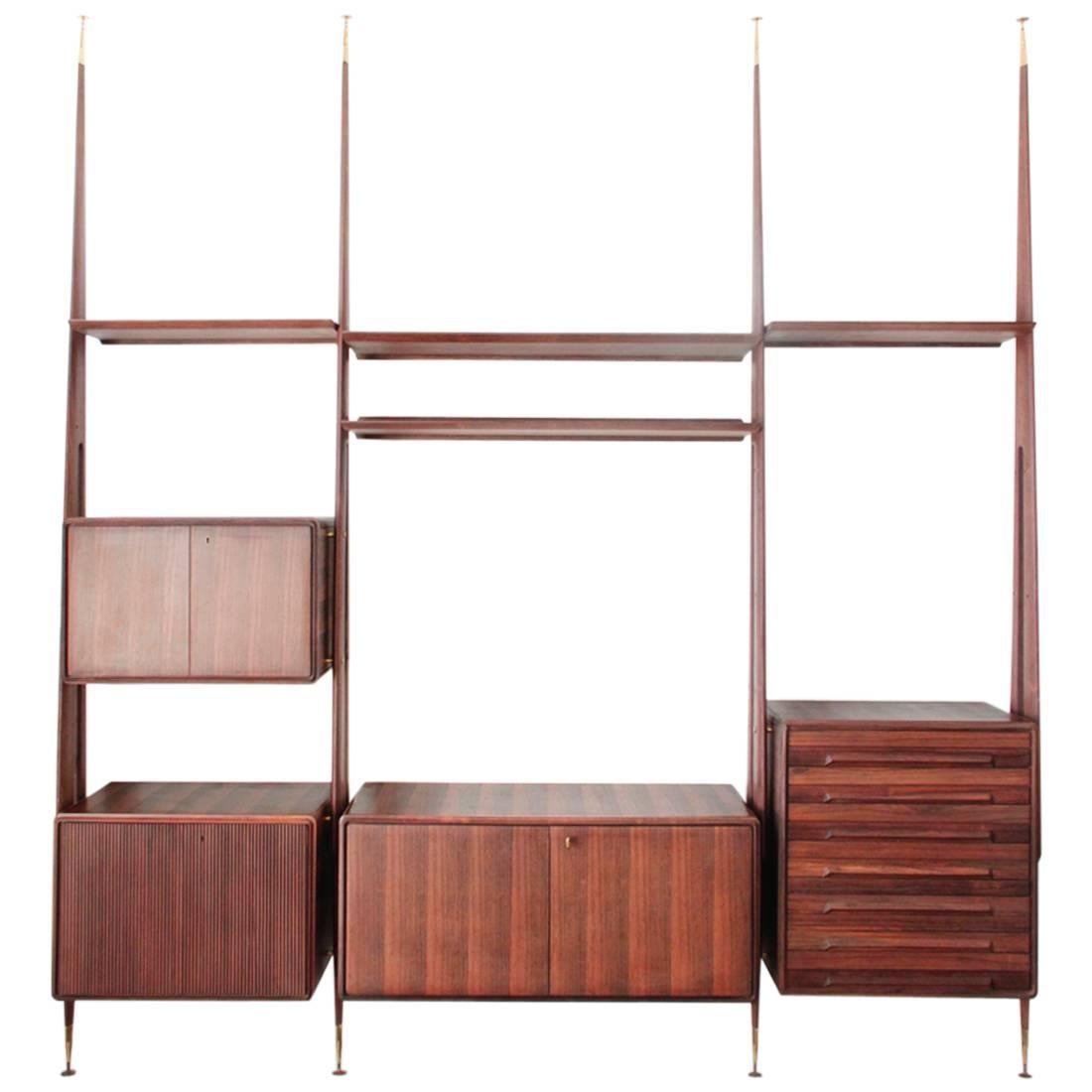Italian Rosewood Wall Unit from Galleria Mobili d'Arte Cantù, 1950s