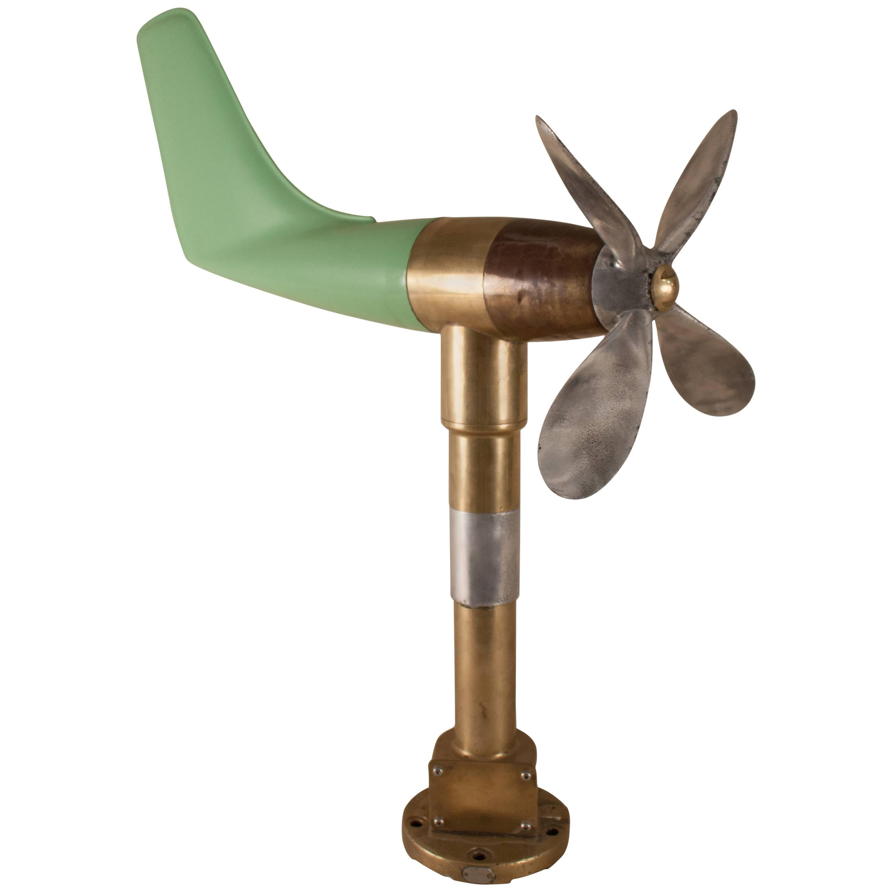 Vintage Anemometer in Brass, Aluminum and Fiberglass