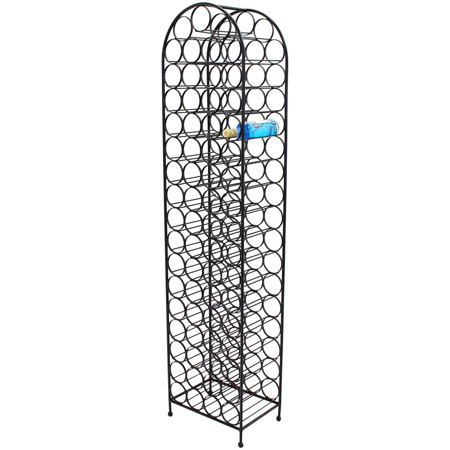 Large Tall Wrought Iron Wine Rack For Sale