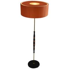 1960s Belgian Standard Lamp with Fluted Shade