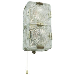 Midcentury Pressed Glass Sconce, Wall Light