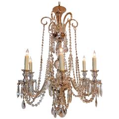 Six-Light Regency Style Crystal Chandelier