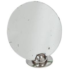 Round Modernist Table Mirror in the Manner of Jacques Adnet