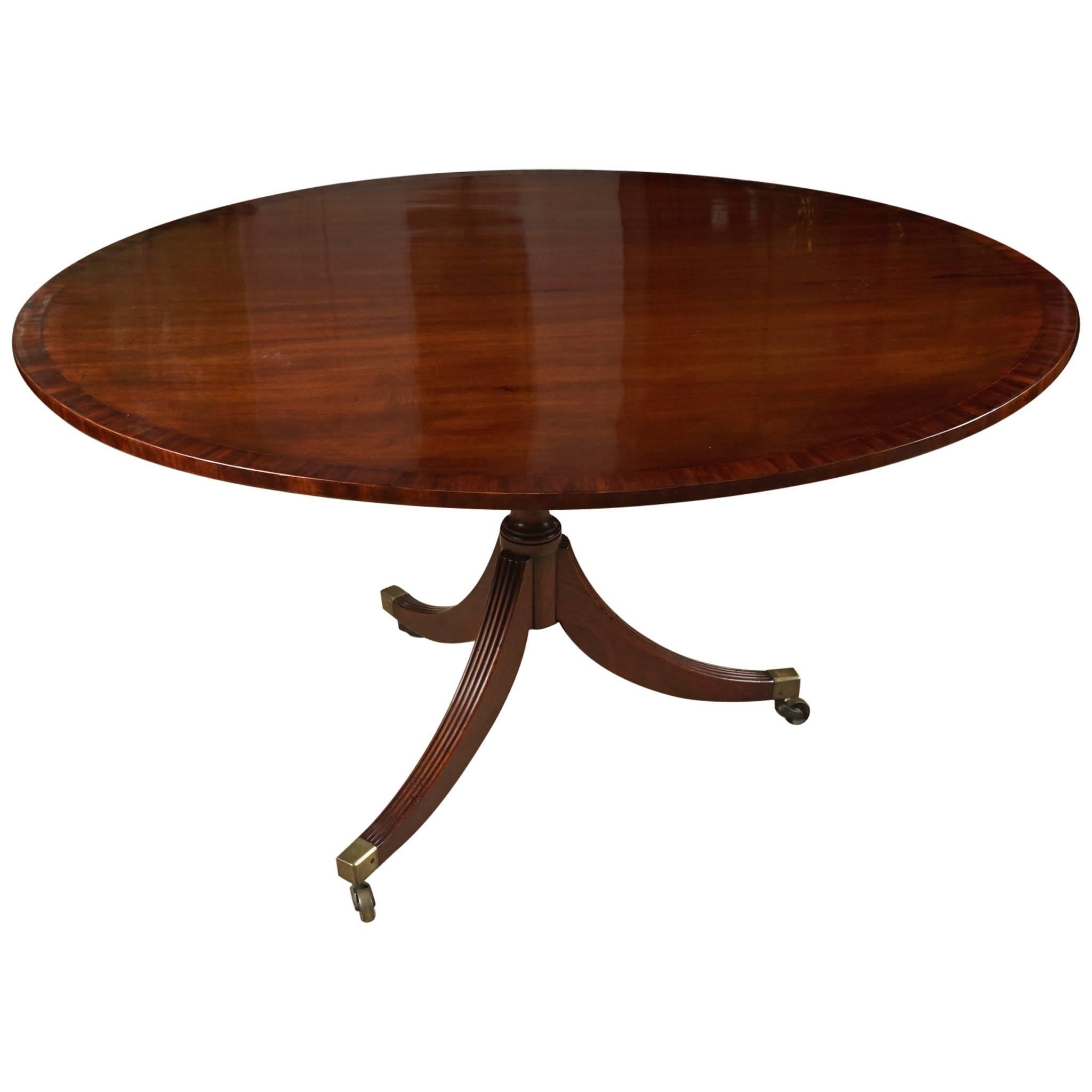 18th Century English Mahogany Oval Tilt-Top Breakfast Table For Sale