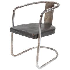 Modernist Chromed Steel Tubular Chair from the Art Deco Period 2