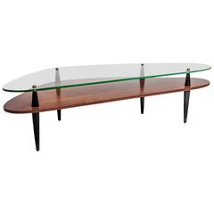 Mid-Century Wood and Glass Coffee Table