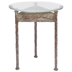 "Delta" Bronze Three-Legged Side Table by Giancarlo Biagi, One of a Kind