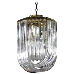 Bent Lucite Mid-Century Modern Large Light Fixture 1