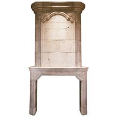 Antique Limestone Fireplace with Trumeau, circa 18th Century 6