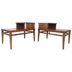 Vintage Modern Two-Tier End Tables by Lane