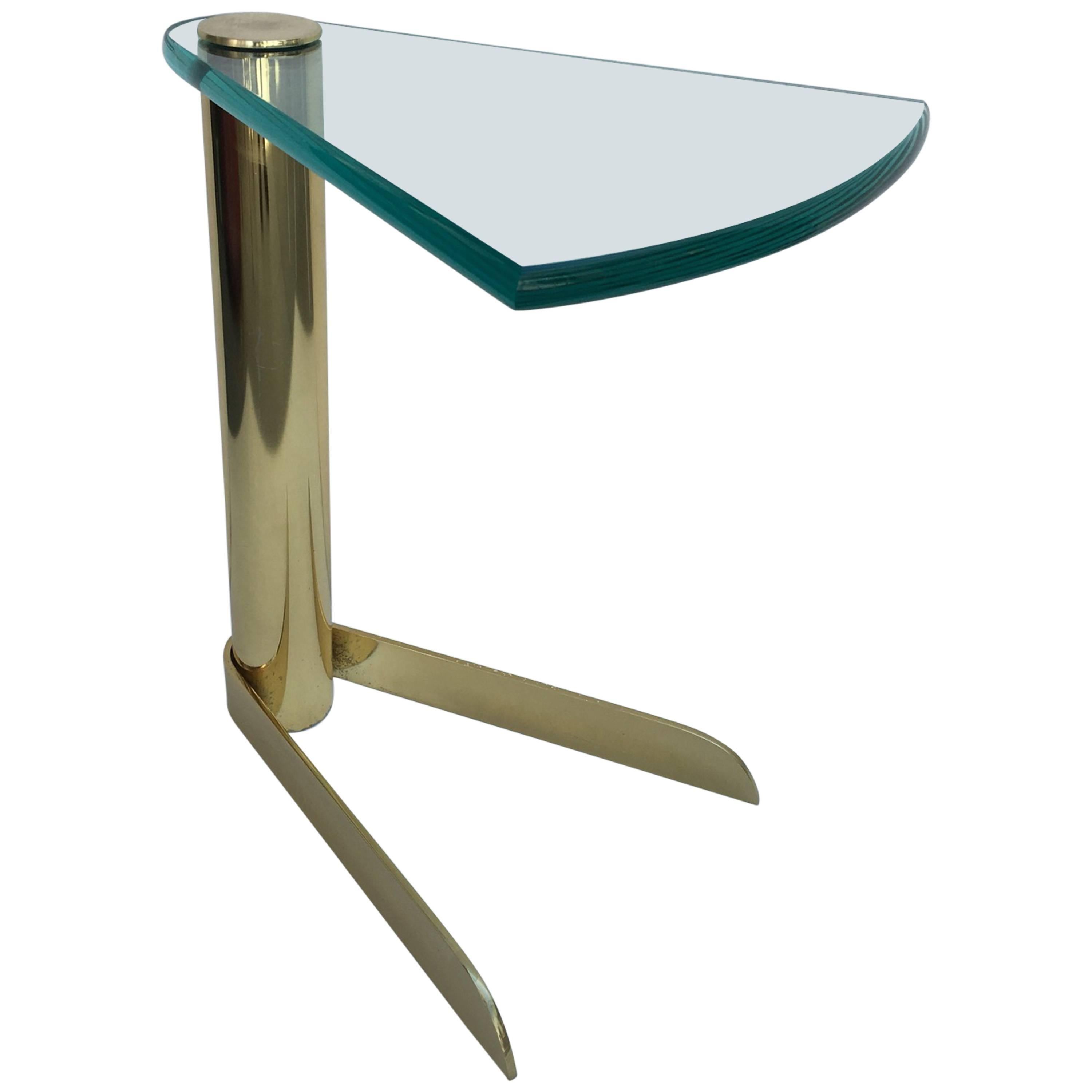 Brass and Glass Occasional Table by Pace Collection