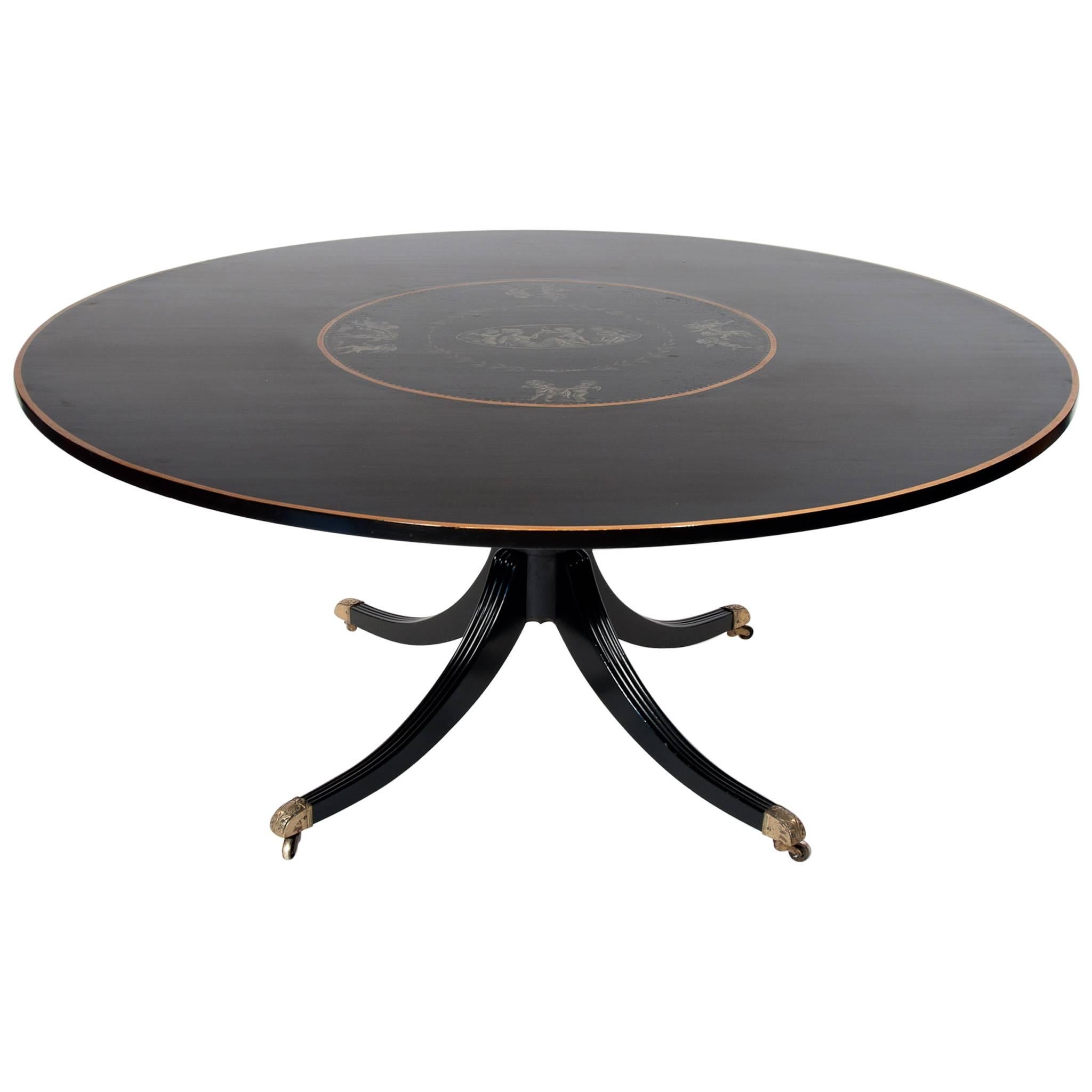 Round Ebonised Regency Style Table
