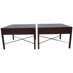 Rosewood and Brass End Tables 12