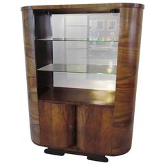 Rosewood Streamline Art Deco Bar Cabinet