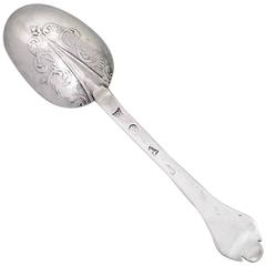 William III Antique English Silver Trefid Spoon