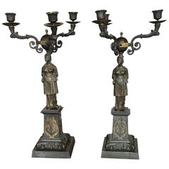Antique Pair of Mid-19th Century Figural Candelabra