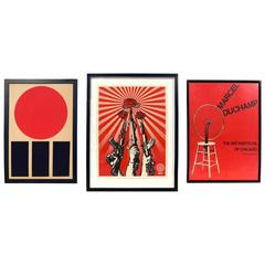 Group of Black and Red Modernist Color Lithographs