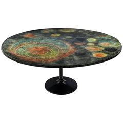 Large Round "Madrepore" Dining Table by Piero Fornasetti, Early and Rare, 1950s