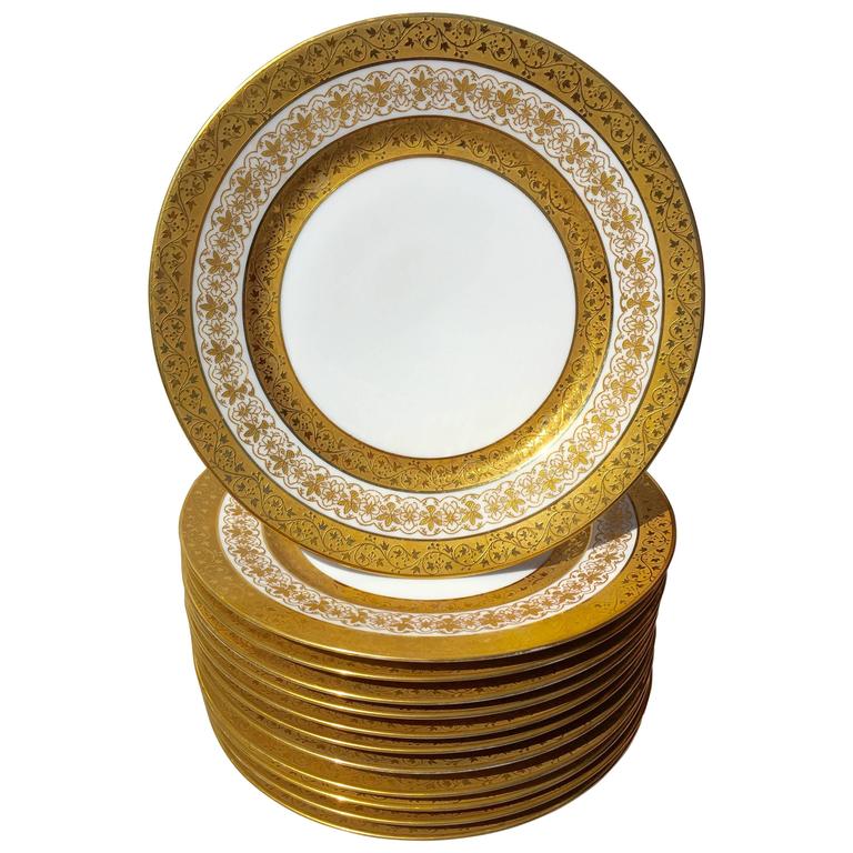 12 Dinner Plates by Limoges at 1stdibs