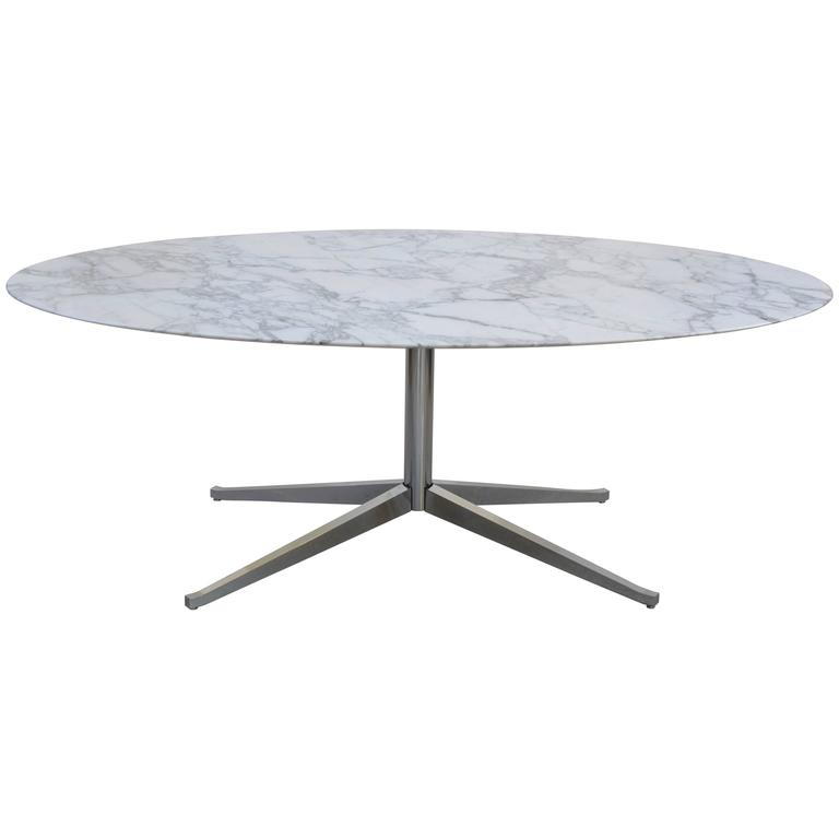 Marble Florence Knoll Oval Table At 1stdibs