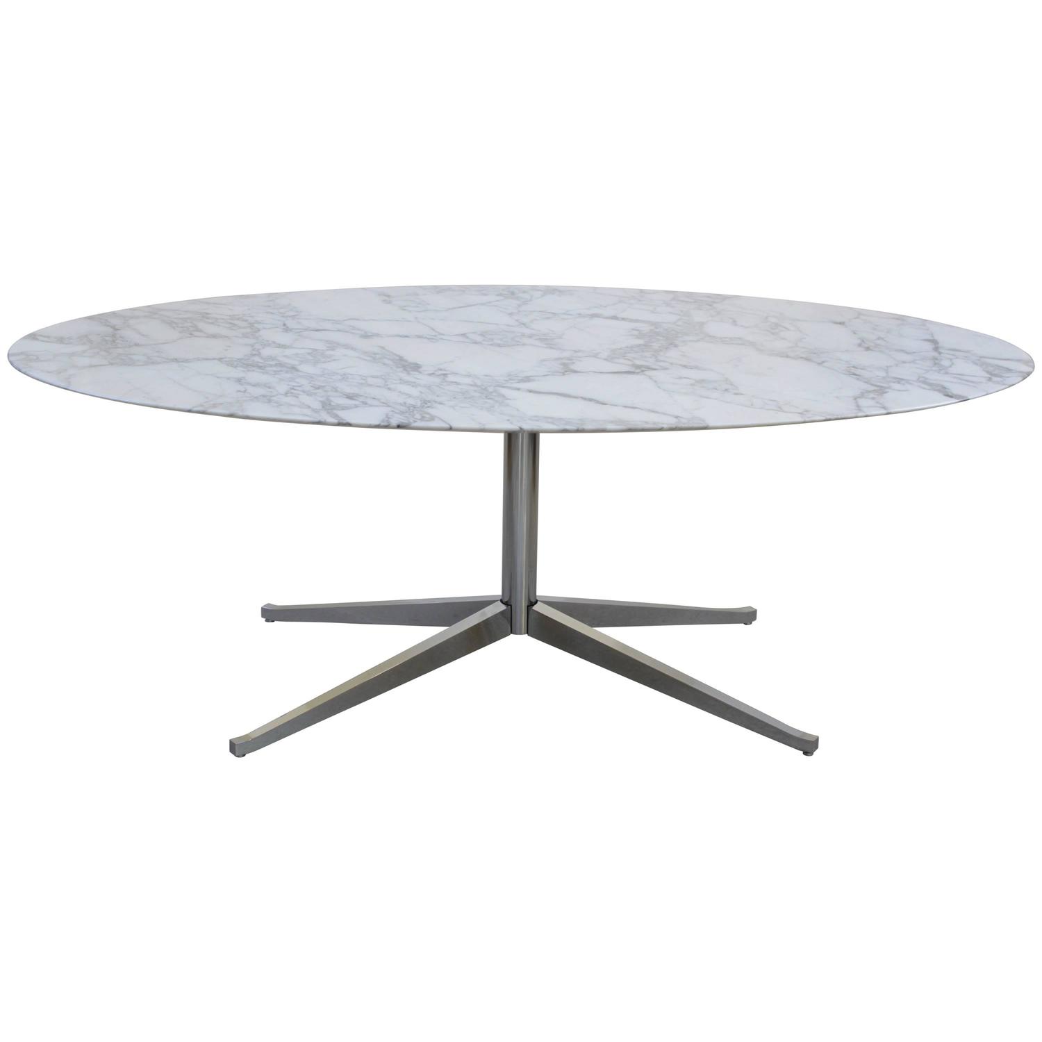Marble Florence Knoll Oval Table at 1stdibs
