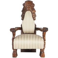 Vintage Ornate Tiki Throne Chair by William Westenhaver for WITCO, 1950s