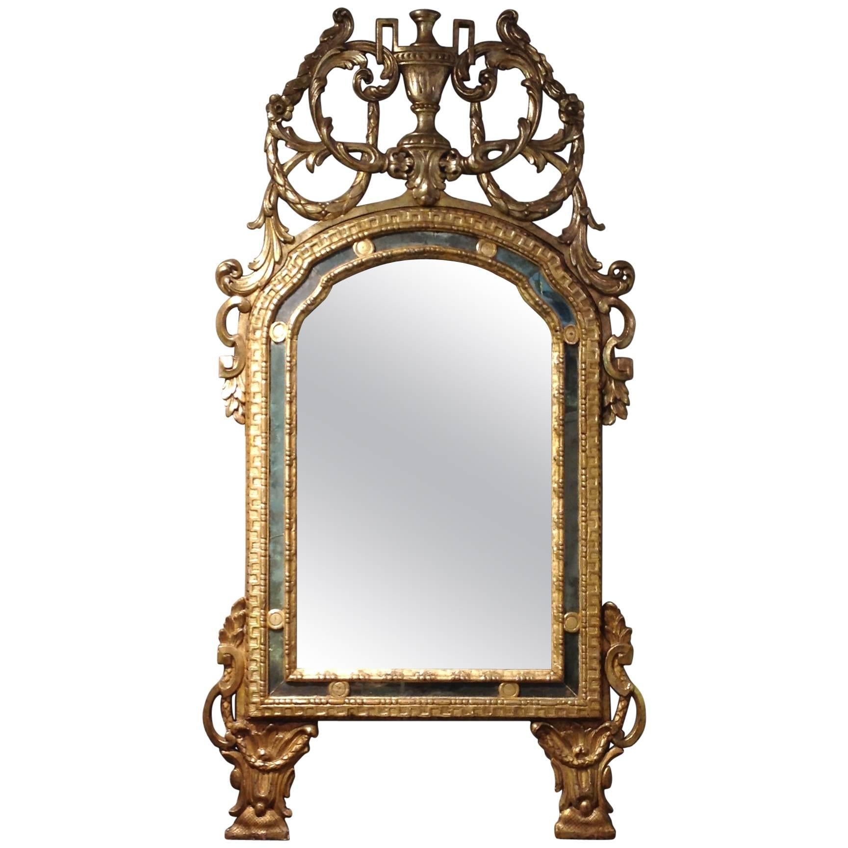 Gilt Mirror Ornate Continental Antique For Sale