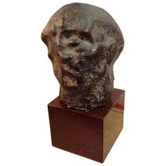 Bronze Abstract Head Sculpture by Gunnar Hossy, circa 1960 6