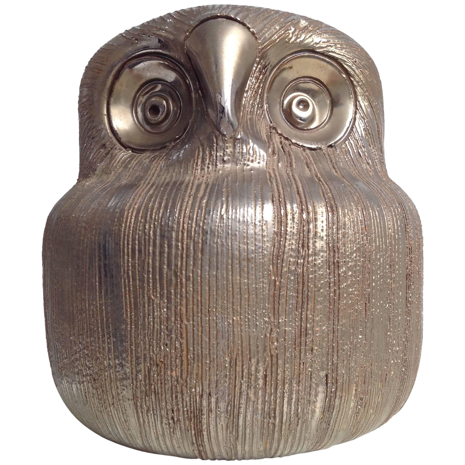 Beautiful Ceramic Owl, Italy, 1970 For Sale