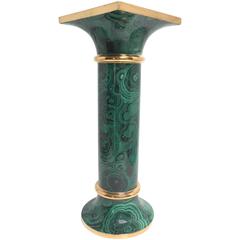 Italian Faux Malachite Pedestal or Column in the Style of Piero Fornasetti