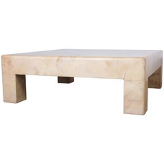 Goatskin Covered Coffee Table by Karl Springer Goatskin Covered Coffee Table by Karl Springer