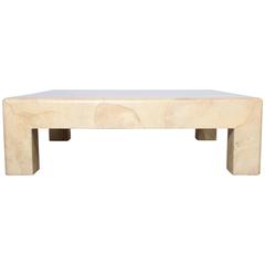 Goatskin Covered Coffee Table by Karl Springer 3