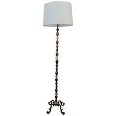 Mid-Century French Brass and Glass Floor Lamp Inspired By Jacques Adnet 10