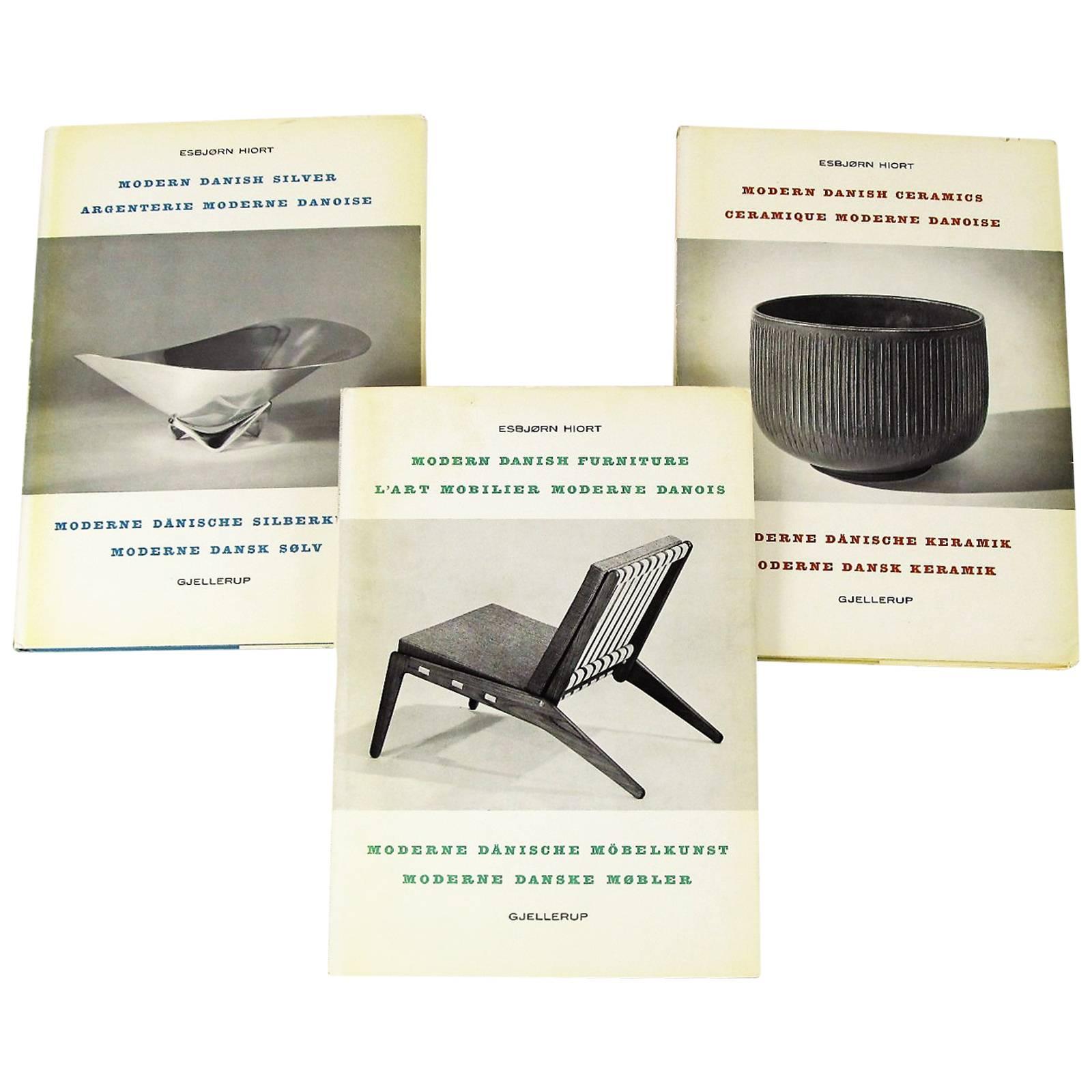 Rare 1950s Three Volume Set of Danish Ceramic, Silver and Furniture Design Books For Sale