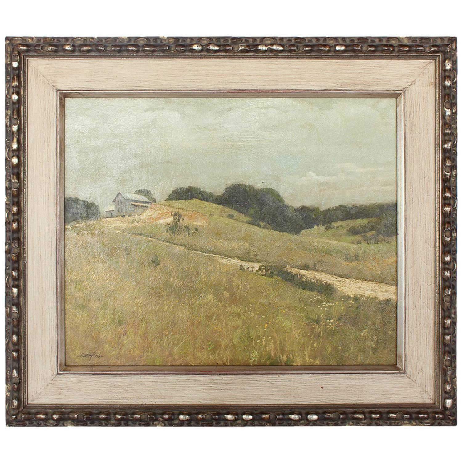 20th Century Oil Painting "Hilltop Home" by Walter Parks