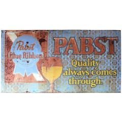 Vintage Stylish 1950s American PABST Metal Sign