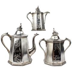 19th Century Wood and Hughes New York Coin Silver Tea Set 9