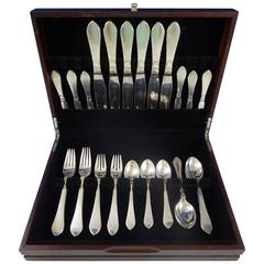 Vintage Continental by Georg Jensen Sterling Silver Flatware Set for Six Service 36 Pcs