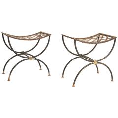 Pair of Early 20th Century Iron Garden Stools 6