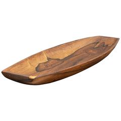 1960s Jean Gillon Brazilian Rosewood Canoe Bowl Centerpiece