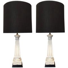 Pair of Crackle Glazed Ceramic Lamps 7