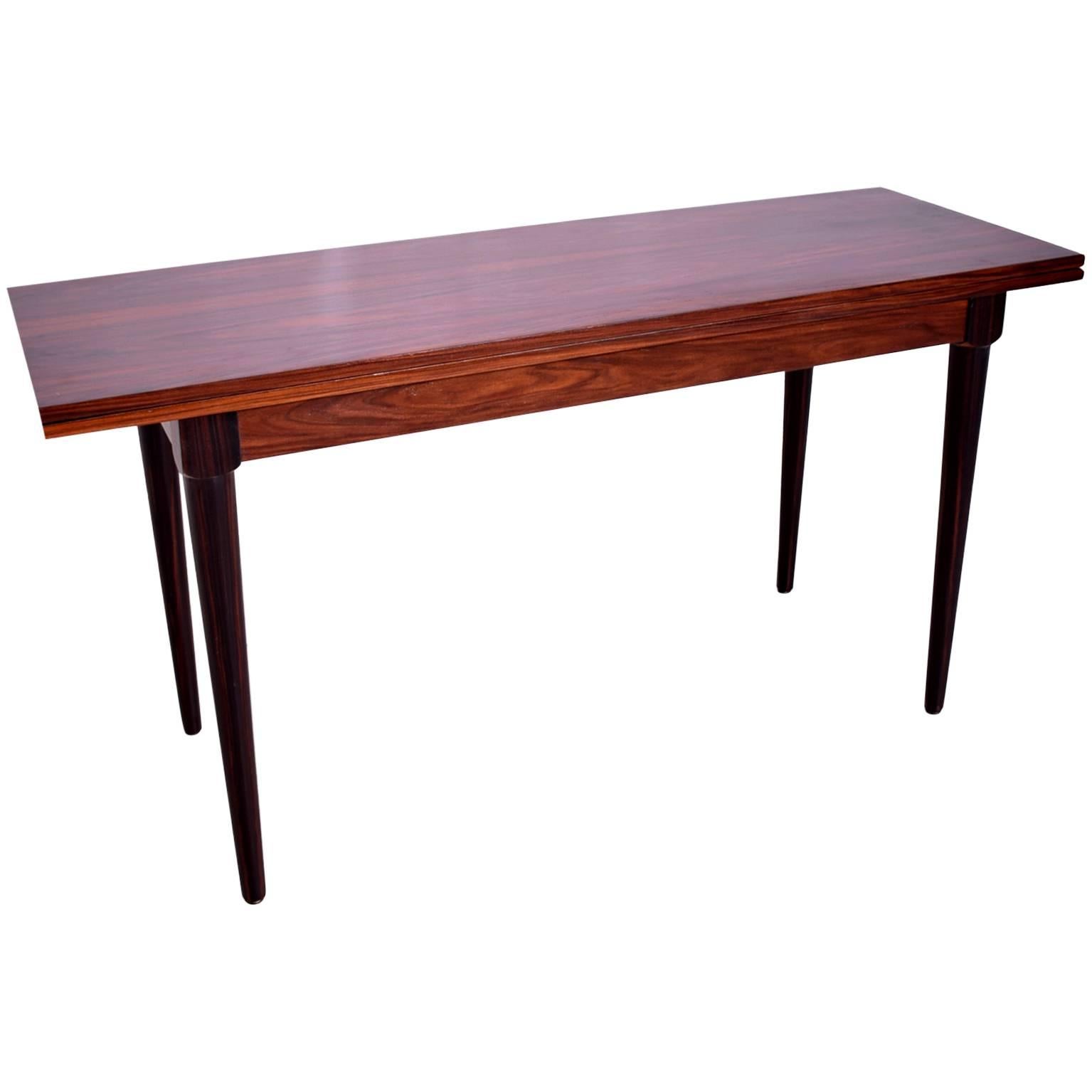 Rosewood and Macassar Console Dining Table