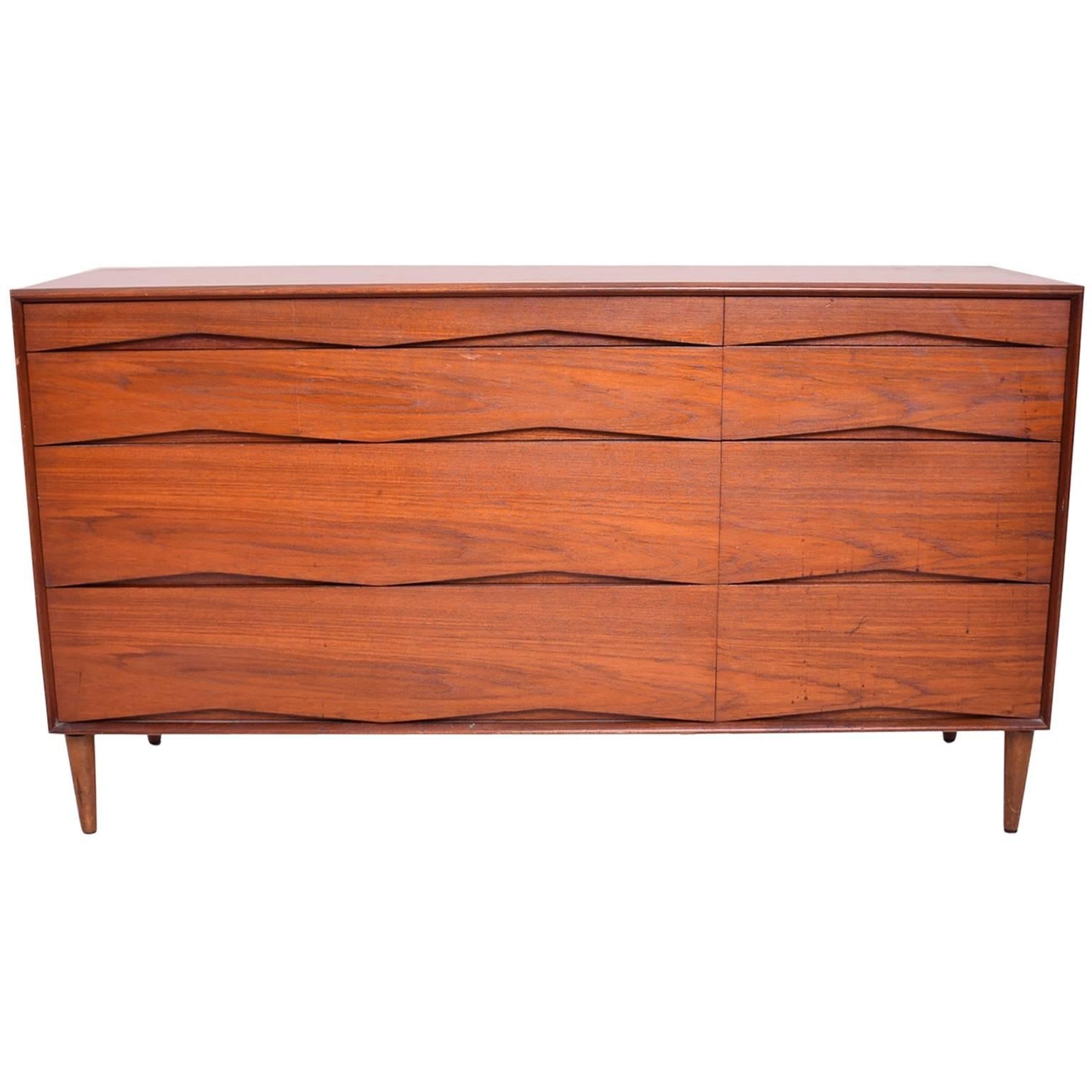 Danish Modern Double Dresser Credenza in the Style of a Vodder