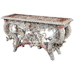 Rare Shell Console Table of Large-Scale Antique Rare Shell Console Table of Large-Scale