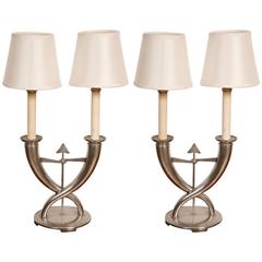 Antique Pair of Rare Gio Ponti Table Lamps for Christofle