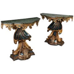Paire de tables consoles romaines