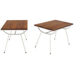 Pair of Sputnik Chrome Base Side Table