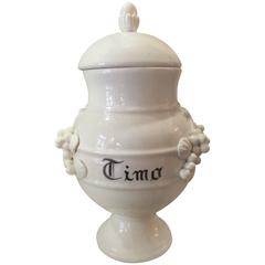 French Porcelain Apothecary Jars with Lids