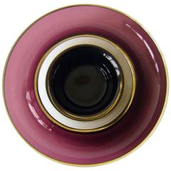 Venini Aubergine Murano Glass Double Bowl