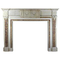 18th Century Georgian Mantel with Brocatella Inlays and Fine Carving 'GEO-ZE54'